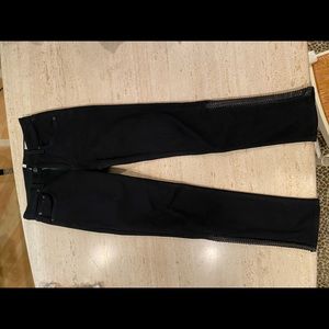 Rag and Bone black jeans with leather accents